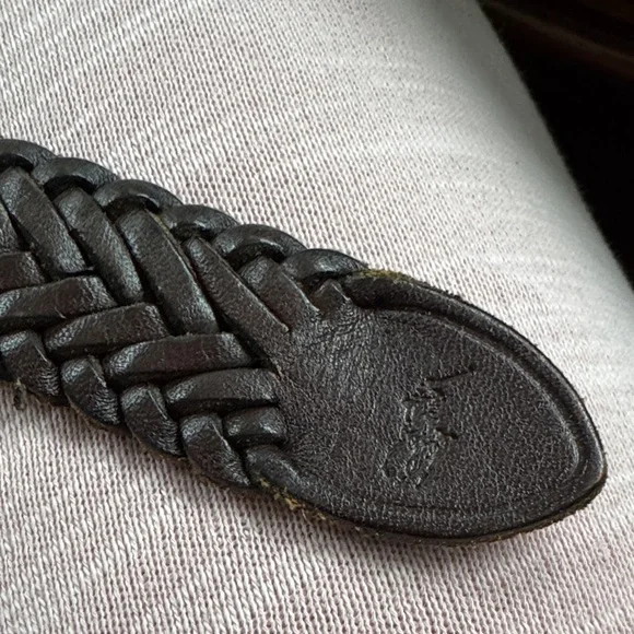 Polo by Ralph Lauren Boy’s Brown Leather Braided Belt - Picture 2 of 4